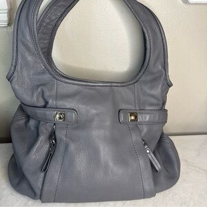 Y2K BANANA REPUBLIC Authentic Grey Leather Tote Shoulder Slouch Bag